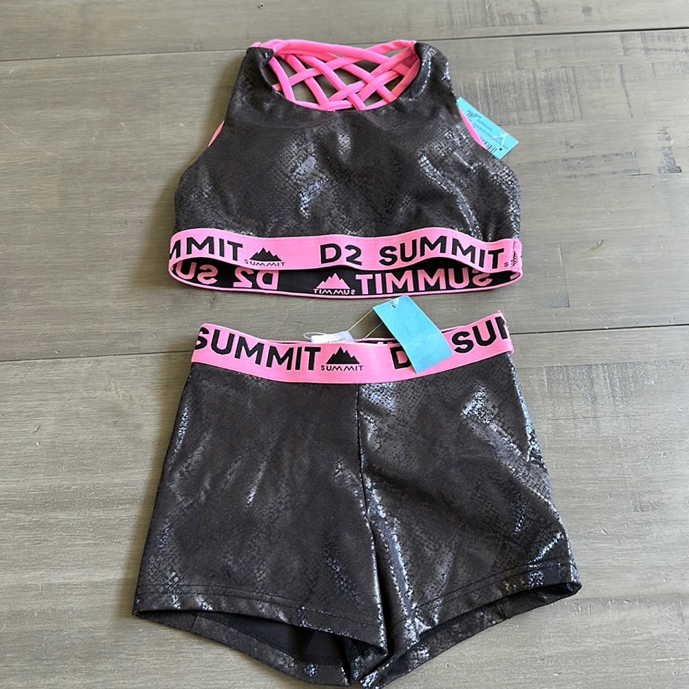Varsity D2 Summit cheer sports bra and shorts